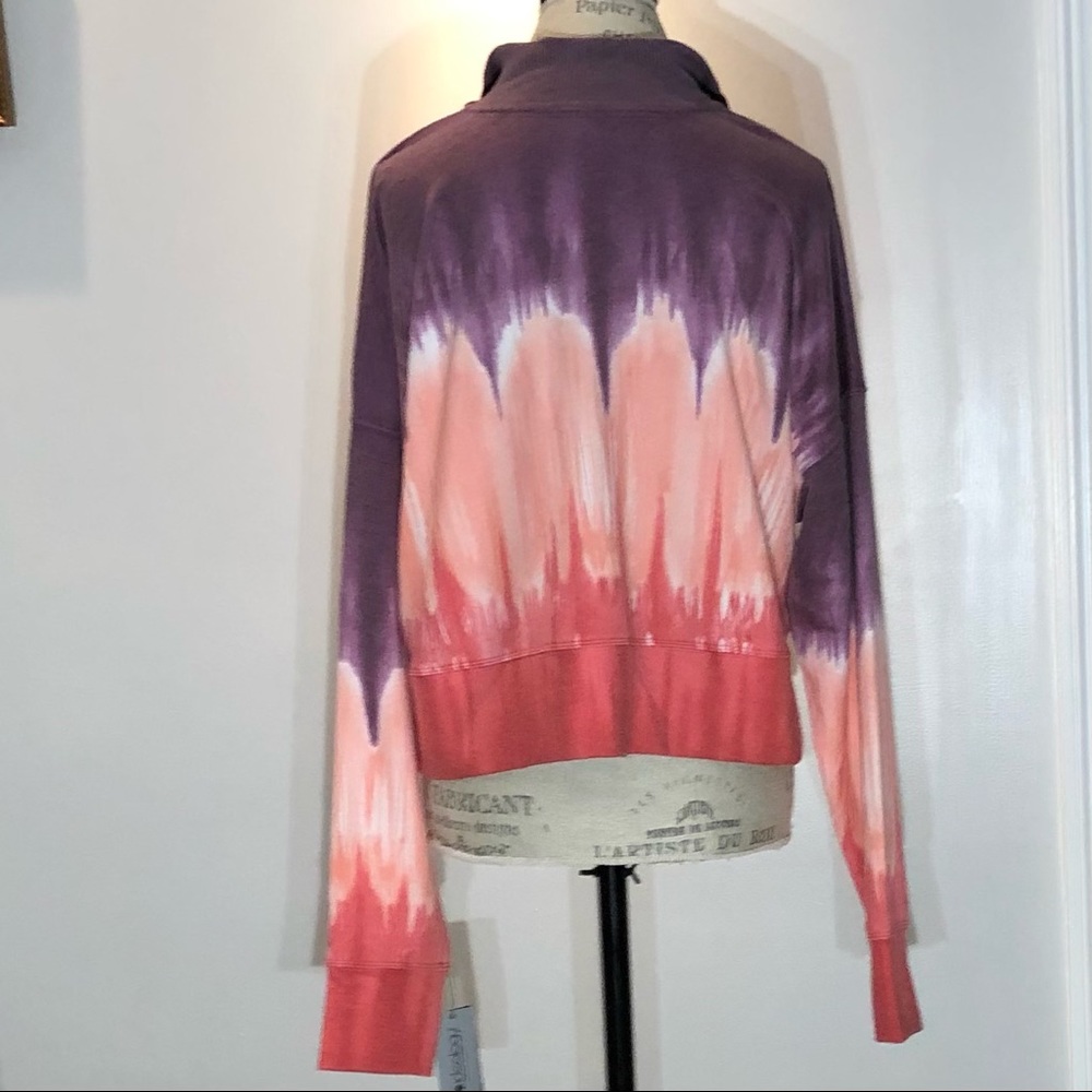 Ideology Performance Cropped Tie-Dye Sweat shirt w/ Zipper  Sz L - Picture 6 of 8